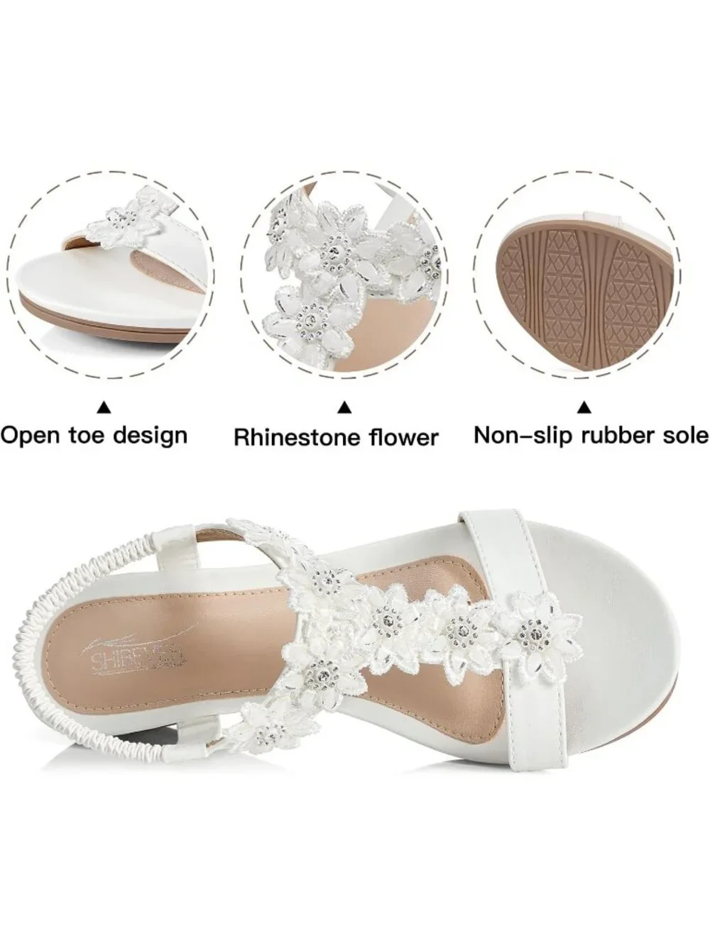 Women's White Wedge Sandals Summer Platform Comfortable Low Wedges Shoes